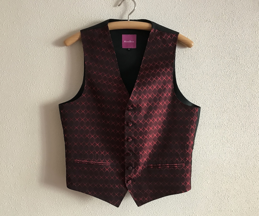 Men's Vest Red Vest Vine Red Gentlemen's Vest Mens Waistcoat Formal