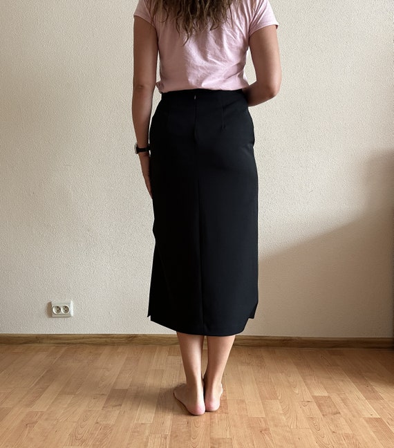 Nanso Oy Women Skirt Black Vintage Skirt Long Fit… - image 5