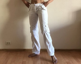White Cargo Pants - Etsy
