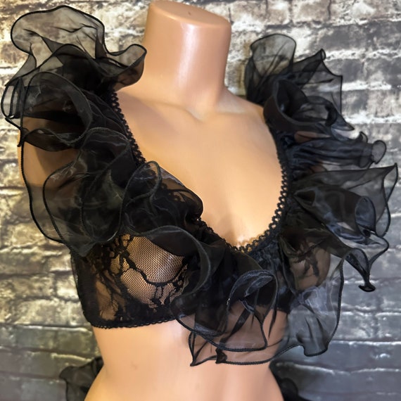 BRAND NEW Sissy Black Lace Bralette With Ruffles Cd/ts -  Canada