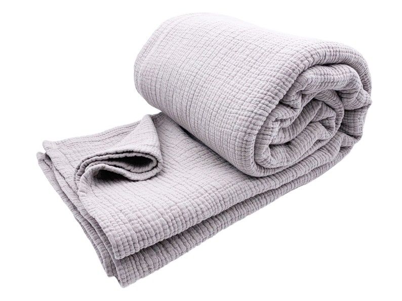 Bettüberwurf Plaid Waffelpikee Leinen /"Stonewashed/" 230 x 250 cm Anthrazit