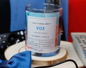 VOX inspired candle - &#39;Lost Signal.mp4&#39; Hazbin Hotel inspired soy candle