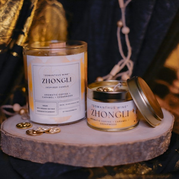 ZHONGLI inspired candle - 'Osmanthus Wine' - Genshin inspired scented candle