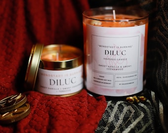 Diluc inspired candle l Mondstadt is burning l Genshin inspired scented candle