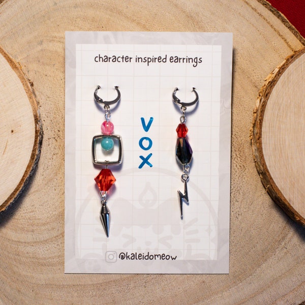 Vox Hazbin Hotel inspired earrings l anime jewelry handmade earrings