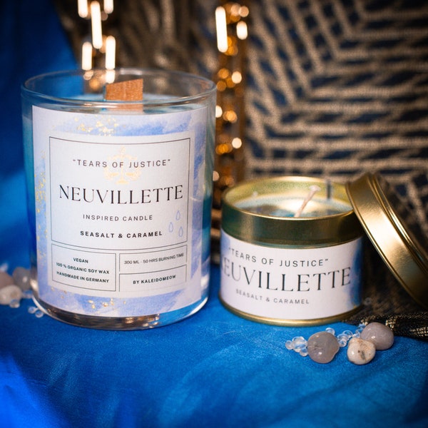 Neuvillette inspired candle - 'Tears of Justice' Genshin inspired scented candle