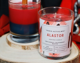 ALASTOR inspired candle - 'Radio-Active.mp3' Hazbin Hotel inspired soy candle