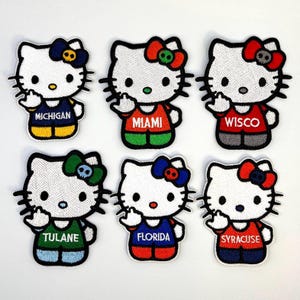Hello Kitty middle Finger embroired patch - Iron On