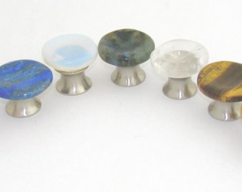 Worry Stone Cabinet and Drawer Knobs, Lapis, Tiger Eye