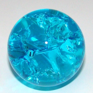Caribbean Blue Cracked Glass 40mm Cabinet Knob