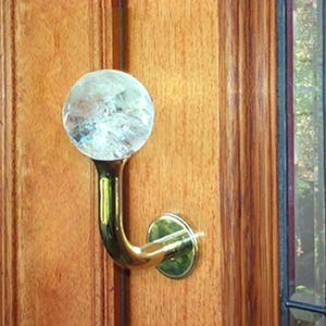 Door  1/2 Handle with Gemstone for Entry or Interior - Satin Nickel,Black or Polished Brass