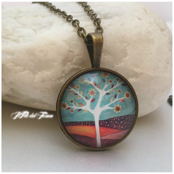 Argento 925 Collana Personalizzata Medaglione Albero Della Vita