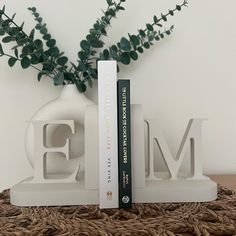 Personalised Wooden Letter Bookends | MDF Initials for Kids Bedroom, Nursery or Home image 4