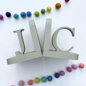 Personalised Wooden Letter Bookends | MDF Initials for Kids Bedroom, Nursery or Home image 11