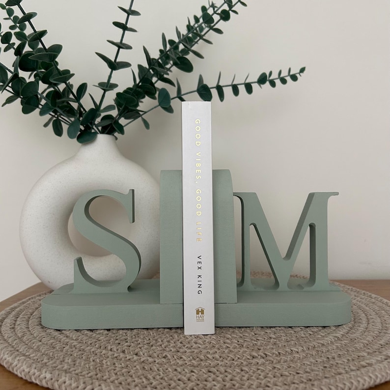 Personalised Wooden Letter Bookends | MDF Initials for Kids Bedroom, Nursery or Home image 5