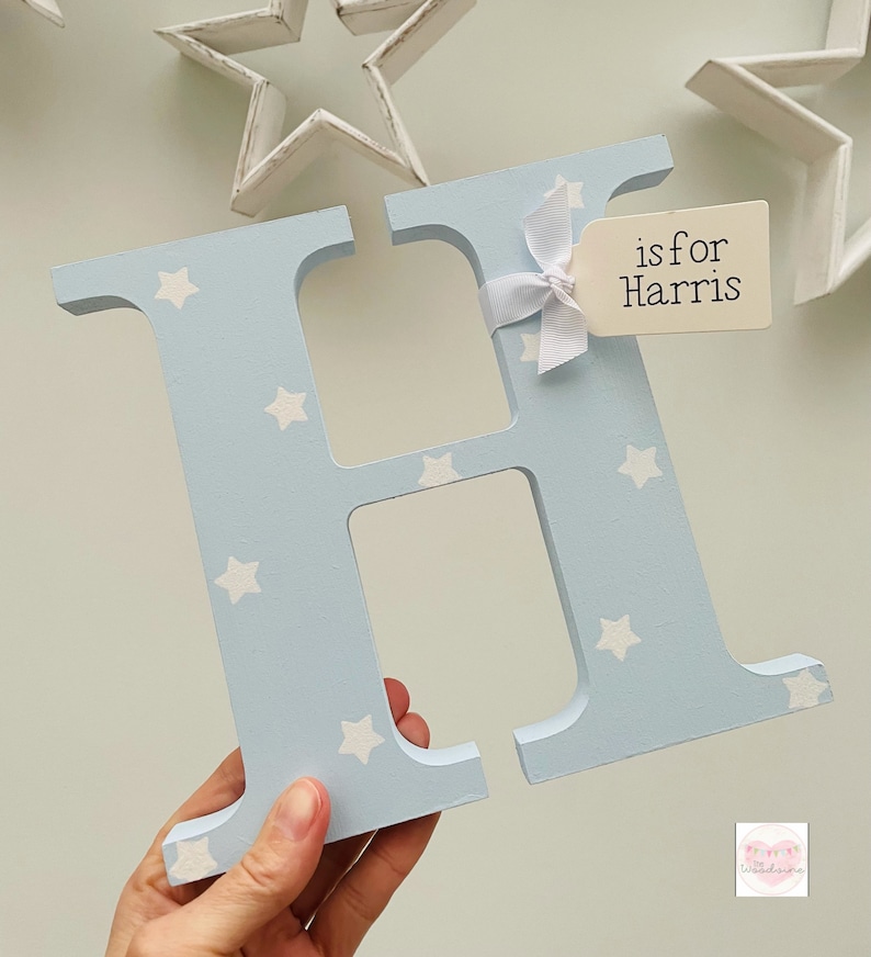 Personalised Freestanding Wooden Letter Name Tag, Kids Bedroom Shelf Decor imagem 12