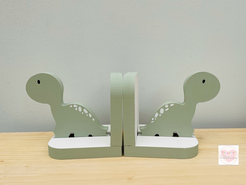 Wooden Dinosaur Bookends. Nursery or Childrens Bedroom Decor Etsy UK