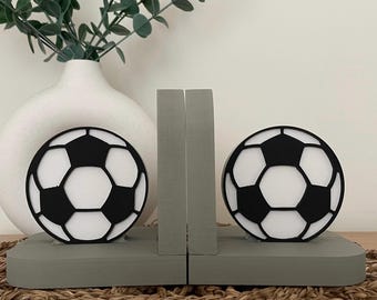 Personalised Football Bookends | Kids Bedroom Bookshelf Decor | Football Gifts