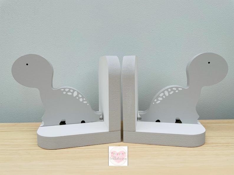 Wooden Dinosaur Bookends. Nursery or Childrens Bedroom Decor Etsy UK