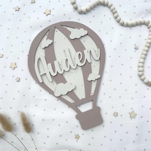 Letrero personalizado con forma de globo aerostático para la habitación infantil / Placa decorativa para la pared de la habitación de los niños