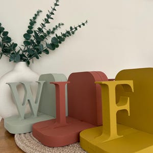 Personalised Wooden Letter Bookends | MDF Initials for Kids Bedroom, Nursery or Home image 17