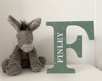 Wooden Letter, Engraved with name, Nursery Decor, New Baby Gift, 20cm tall. Lovely personalised letter gift