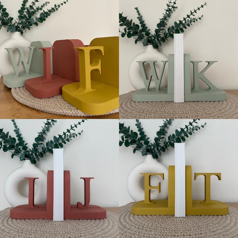 Personalised Wooden Letter Bookends | MDF Initials for Kids Bedroom, Nursery or Home image 10