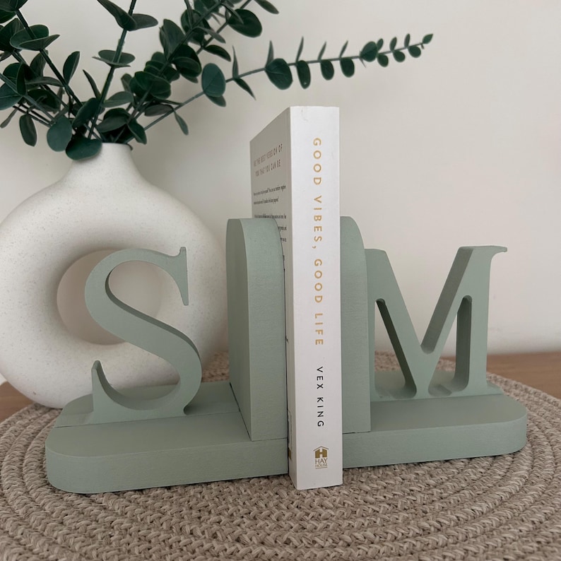 Personalised Wooden Letter Bookends | MDF Initials for Kids Bedroom, Nursery or Home image 19