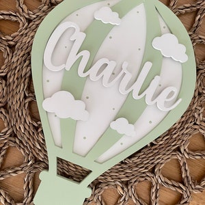 Hot Air Balloon Personalised wall Decor for nursery or children’s bedroom