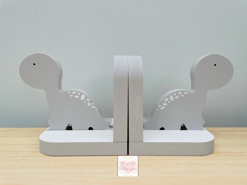 Wooden Dinosaur Bookends. Nursery or Childrens Bedroom Decor Etsy UK