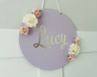 Plaques de porte de chambre/cintres personnalisés pour décoration murale avec fleurs ou étoiles