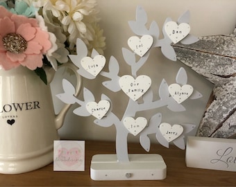 Wooden Family Tree with up to 11 names