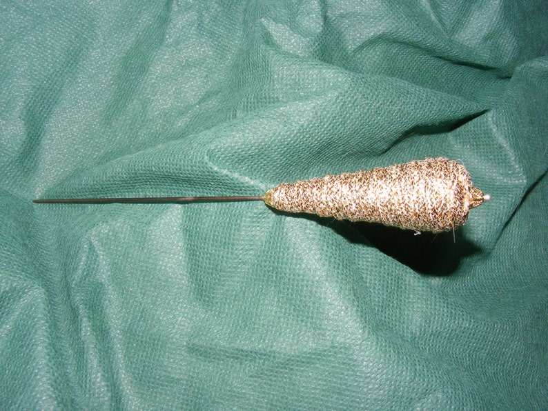 Hat pin trimmed by me on an old gilded base HANDMADE image 1