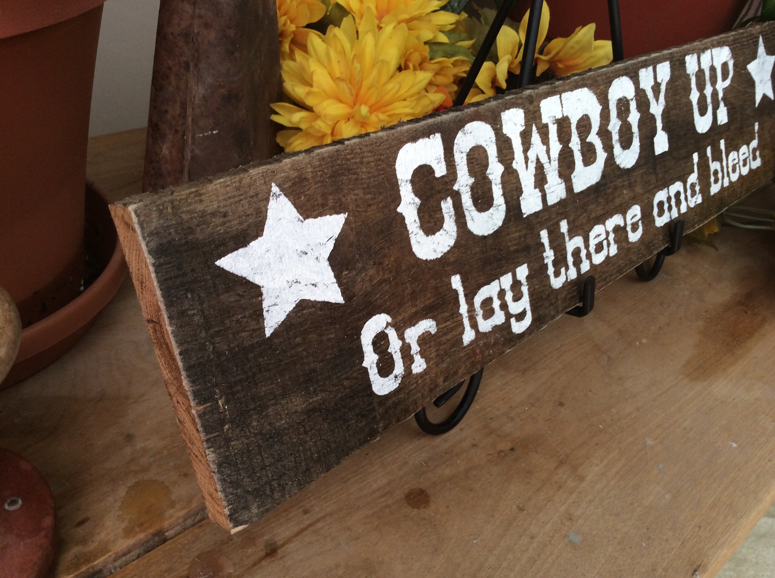 Western Sign Western Home Decor Cowboy Up Cowboy Sign Etsy