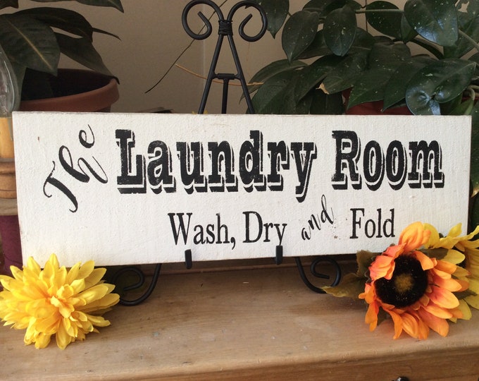 Laundry Room Sign, Wash Dry and Fold, Rustic Laundry Room, Barnwood Sign, Western Home Decor, Farmhouse Laundry Room, Country Laundry Room