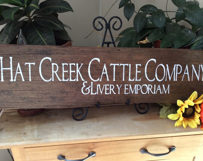 Lonesome dove sign, Hat Creek Cattle Company, Western home decor, cowboy sign, western movie quote, Rustic  Home decor, Barnwood sign