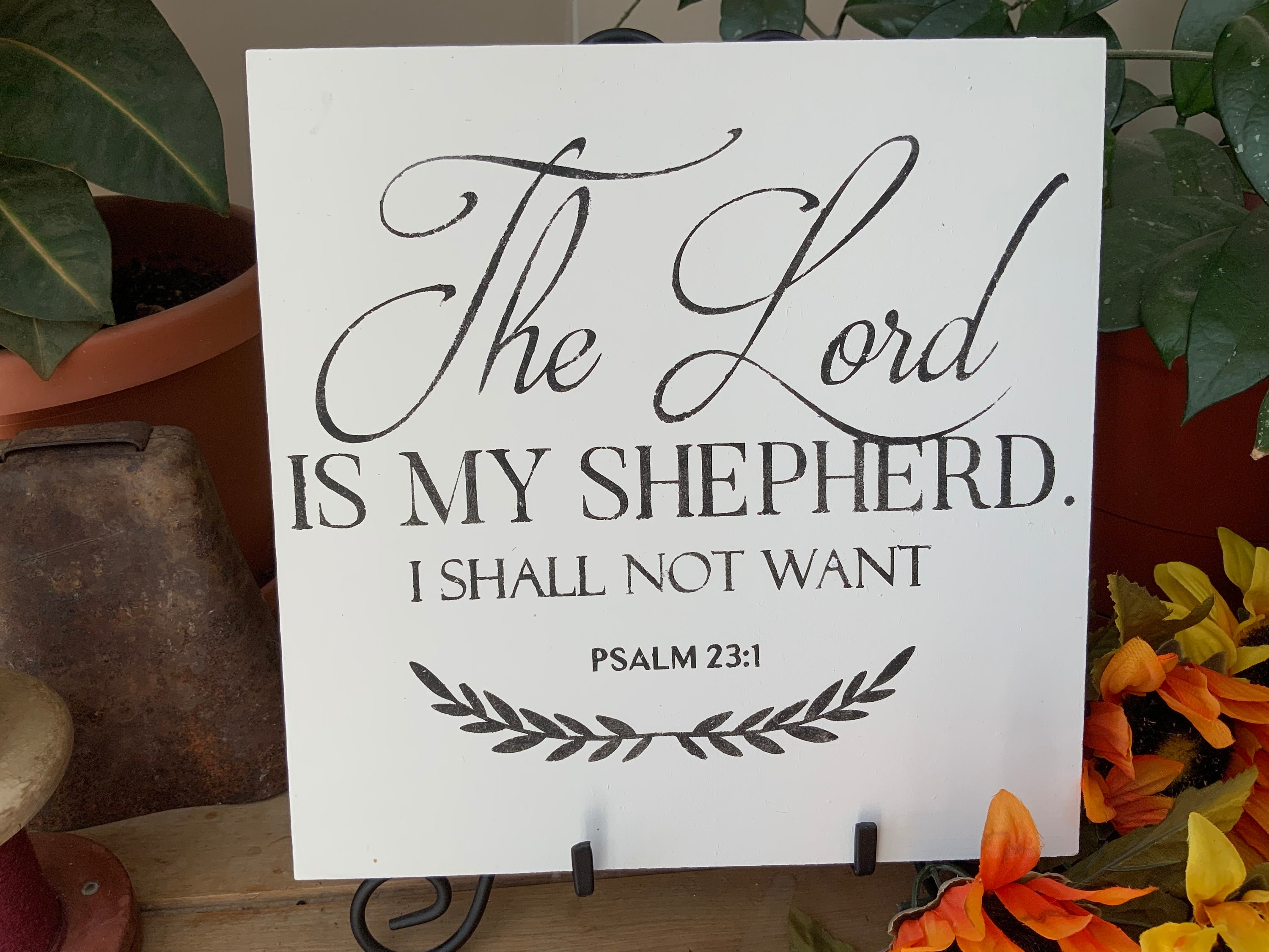 Psalm 23 Wood Cross Psalm 23 Sign Lord is my Shepherd Sentiment Cross Sign Religious Home Decor