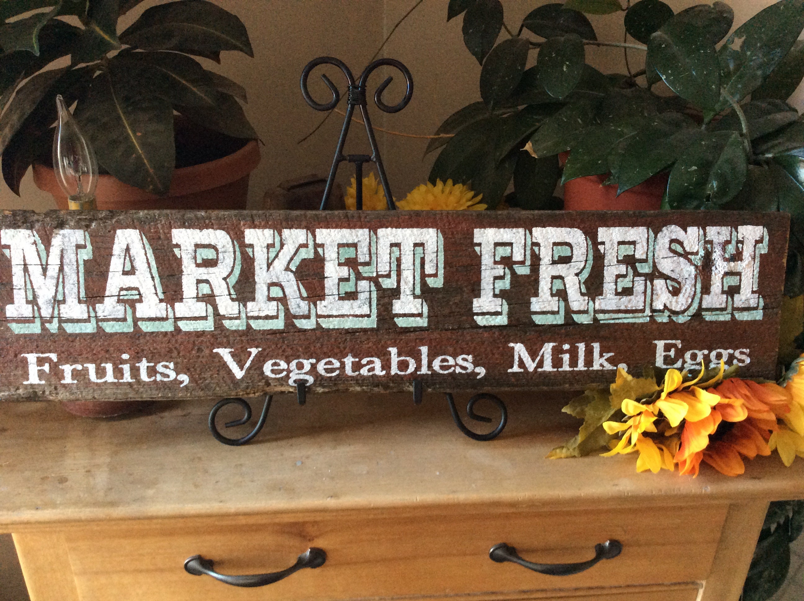 Rustic Kitchen Sign Western Kitchen Sign Market Fresh Fruit