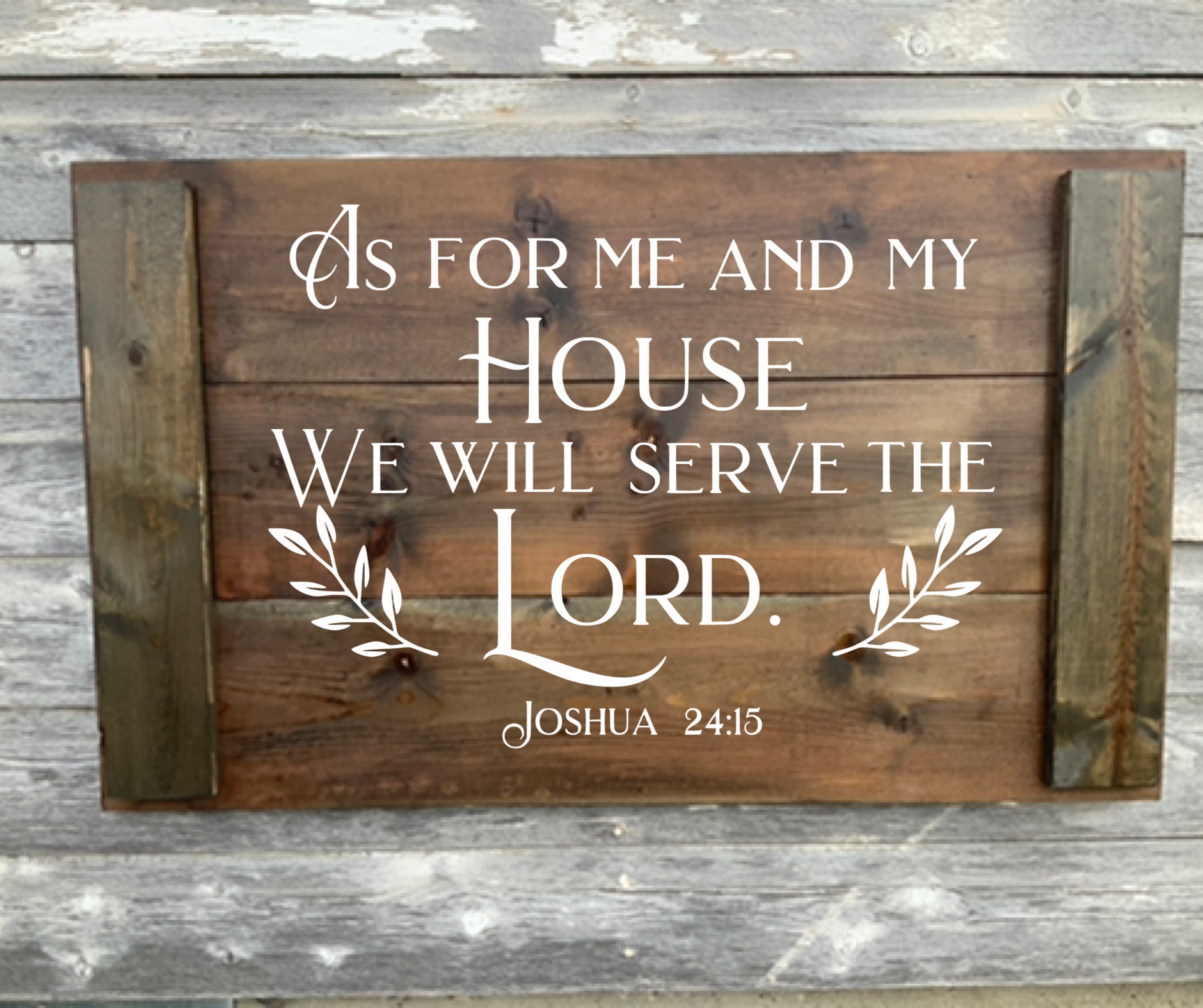 Scritta 3D In Legno "As For Me And My House We Will Serve The Lord" - Ritaglio Laser 19x55 Cm