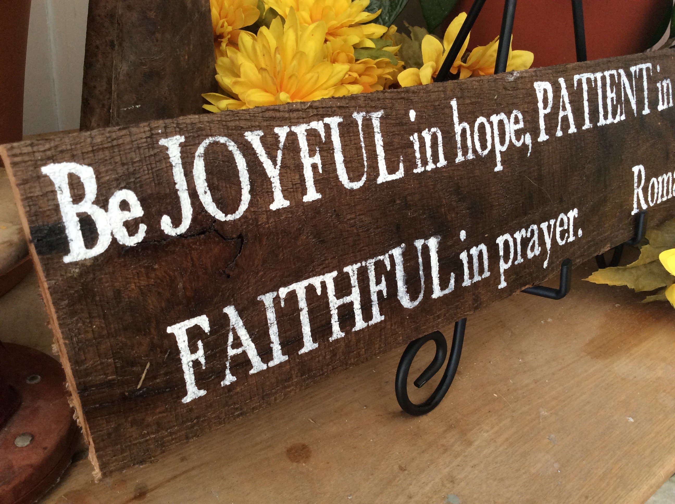 Bible Verse Sign, Scripture Verse Sign, Joyful, Patient