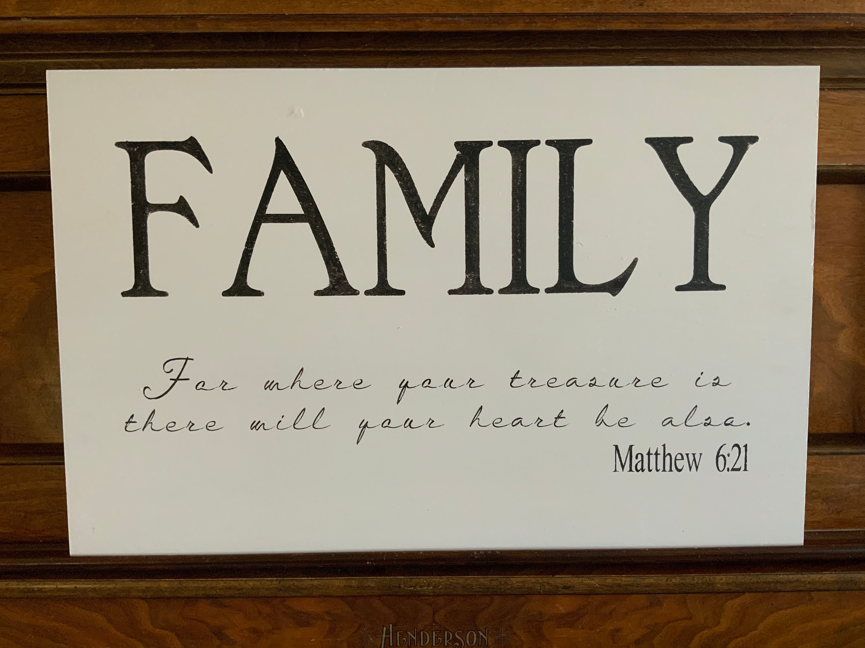 family scripture verse sign matthew 612 christian home decor with