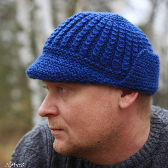 Knitting Pattern No 22 Knitting Hat Pattern Mens Hat Pattern Toddler Child And Adult Sizes Brim Hat Pattern Instant Download Pdf Hat