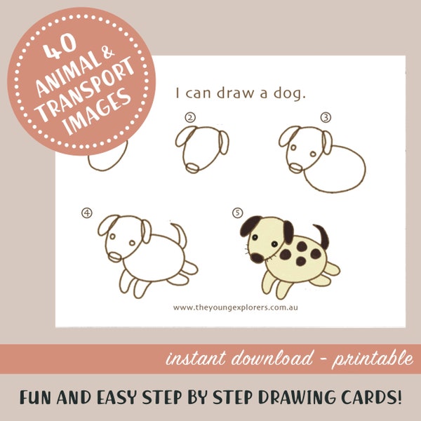 Step By Step Drawing I Can Draw Animals and Transports Download PDF, How to draw, preschool-Kindergarten. Worksheets and Activities, Kids