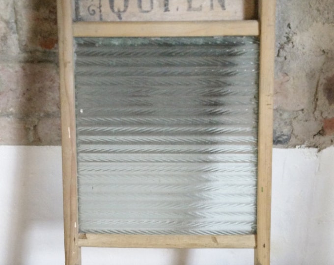 Vintage Glass & Wooden Washboard the Glass Queen Etsy