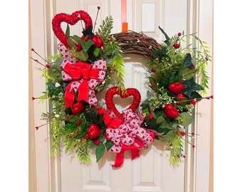 Huge Red Heart, Valentines Door Decor, Valentine's Sign, Valentines Door Hanger, Valentine's Wreath, Red Valentine, Romantic Bedroom Decor