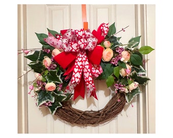 Huge Valentines Front Door Decor Valentine's Sign Valentines Decor Valentines Wreath Valentines Door Hanger Valentine's Door Wreath