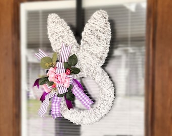 Easter Front Door Decor, Happy Easter Decor, Easter Wreath Easter Door Hanger, Easter Door Wreath, Easter Sign, Easter Bunny Faux Fur Wreath