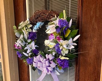 Best Selling, Spring Wreath for Front Door, Year Round Spring Wreath, Farmhouse Large Spring Wreath, Home Decor, Best Selling, Spring Decor