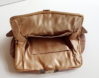 アールヌーボー様式のイブニングバッグ、赤と金、1920 年代、20 年代