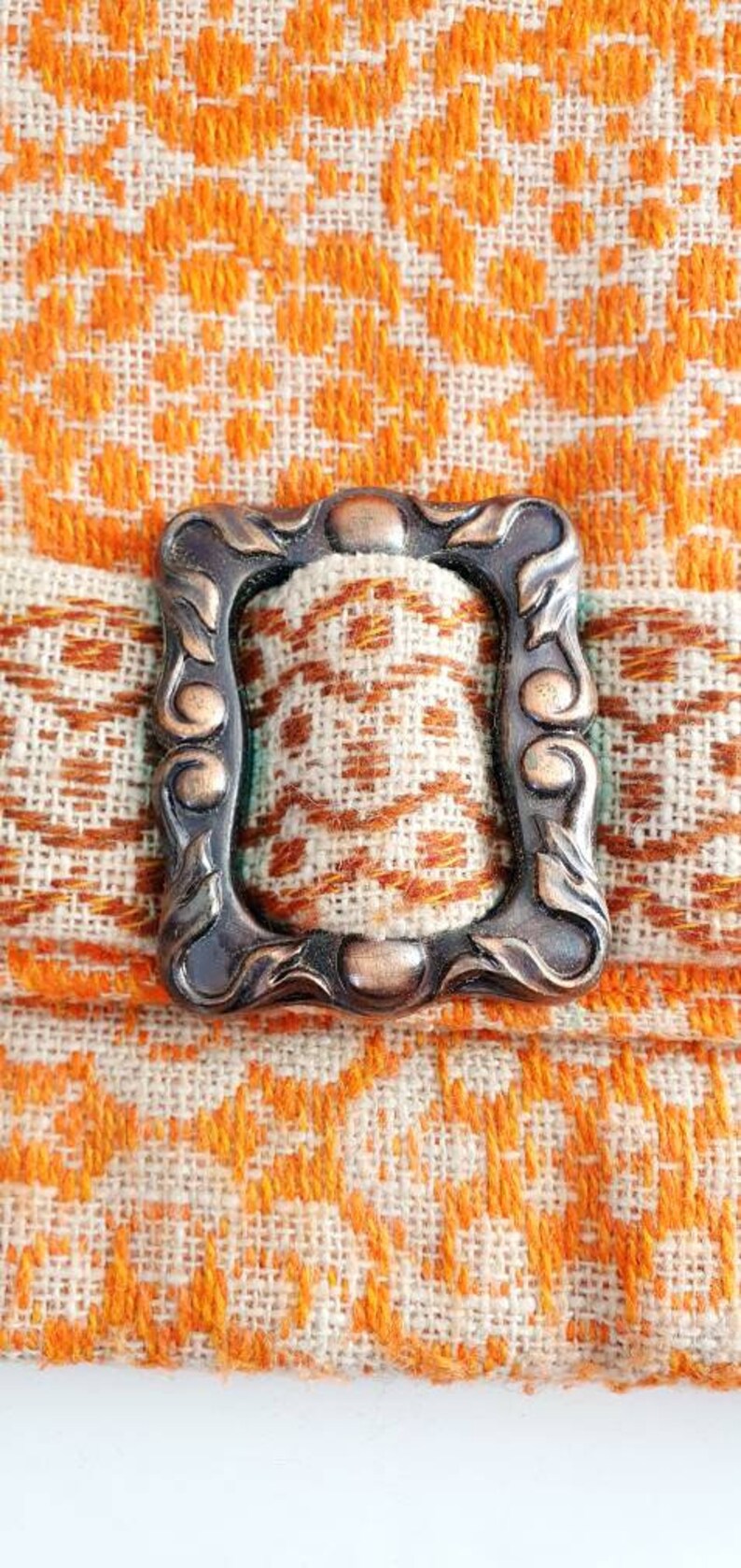 1970's Clutch Bag Hessian Fabric Orange and Brown Etsy UK